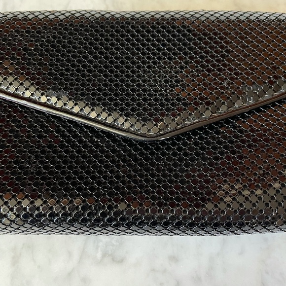 Vintage Whiting and Davis Black Mesh Clutch Purse - Picture 14 of 14